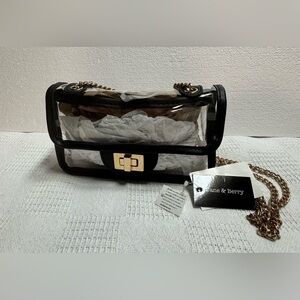 Jane & berry  CLEAR Elegant Black and Gold Crossbody Bag